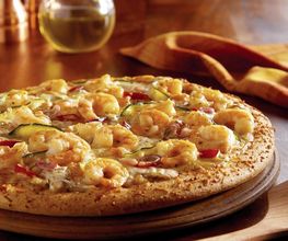 Pizza mit Shrimps