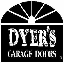 Logo reading "Dyer's Garage Doors" with a stylized arch design above the text.
