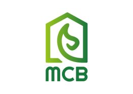 Grünes Logo mit Blatt in Hausform und darunter die Buchstaben "MCB".