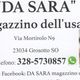 Volantino del negozio "DA SARA", Magazzino dell'usato, con contatti e indirizzo.