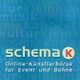 Blaues Logo "schema K", darunter Text: "Online-Künstlerbörse für Event und Bühne".