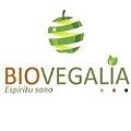 Logo de BIOVEGALIA con una manzana estilizada y el texto "Espíritu sano".