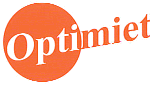 Roter Kreis mit dem Schriftzug "Optimiert" leicht schräg platziert.