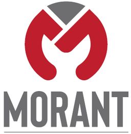 Logo de Morant con una "M" estilizada en rojo y gris.