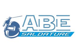 Logo "ABIE SALDATURE" con disegno di maschera da saldatura blu.