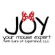 Text logo with "JOY" and a red bow, reads "your mouse expert with Ears of Experience, LLC."