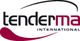 Logo mit dem Text "tenderma INTERNATIONAL" in Schwarz und Rot auf weißem Hintergrund.