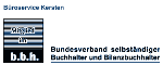 Logo des Bundesverbands selbständiger Buchhalter und Bilanzbuchhalter mit blauem Schriftzug.