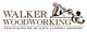 Logo for Walker Woodworking featuring a woodworking plane and text on fine furniture and cabinetry.