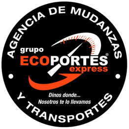 Logotipo de "Grupo Ecoportes Express", agencia de mudanzas y transportes.