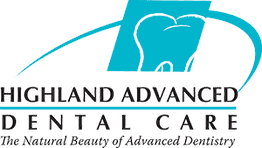 Logo of Highland Advanced Dental Care with a stylized blue tooth design.
