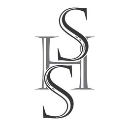 "Buchstabenlogo bestehend aus 'H', 'S' und 'S' in grauer Farbe."