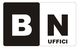 Logo con lettere "B" e "N", scritta "UFFICI" sotto la "N". Sfondo bianco e nero.