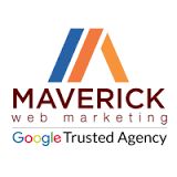 Logo of Maverick Web Marketing, a Google Trusted Agency, with stylized "M" design.