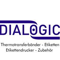 Logo von DIALOGIC: Thermotransferbänder, Etiketten, Etikettendrucker und Zubehör.
