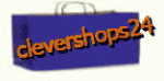 Blau-violette Einkaufstasche mit dem Schriftzug "clevershops24" in orange.
