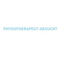 Text "Physiotherapeut gesucht" auf weißem Hintergrund.