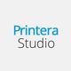 Textlogo „Printera Studio“ mit blauem „Printera“ und schwarzem „Studio“ auf grauem Hintergrund.