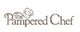Logo mit Text "The Pampered Chef" und Symbol eines Küchenutensils.