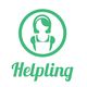 Logo verde di Helpling con figura stilizzata di persona con grembiule e testo "Helpling".