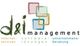 Logo mit Schriftzug "d&i management" und farbigen Quadraten im Hintergrund.