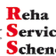 Logo: Rollstuhl-Icon links. Text: "Reha Service Schenefeld" in Schwarz und Rot.