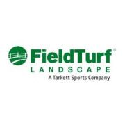FieldTurf Landscape logo featuring green text and a bridge icon.