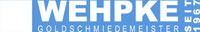Textlogo in Blau: "Wehpke Goldschmiedemeister seit 1967".