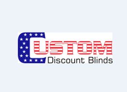Custom Discount Blinds logo with American flag theme on the letter C.