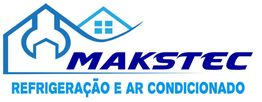 Logo da Makstec com desenho de casa e texto "Refrigeração e Ar Condicionado".
