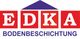 Logo: Rote Buchstaben "EDKA" mit blauem Dachsymbol. Text darunter: "BODENBESCHICHTUNG".