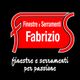 Logo rosso e nero con testo: "Finestre e Serramenti Fabrizio, finestre e serramenti per passione".