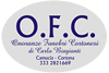 Logo O.F.C. con testo: Onoranze Funebri Corsonesi, Carlo Vianquino. Camucia - Cortona, 333 2821469.