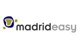 Logo de "madrideasy" con icono estilizado a la izquierda sobre fondo blanco.