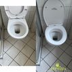 Reinigung Toilette, vorher nachher