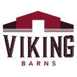 Logo of Viking Barns featuring a stylized red barn roof above the text "Viking Barns."