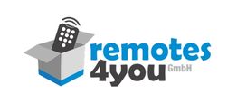 Logo: Fernbedienung in einer Box, daneben der Text "remotes 4you GmbH" in Blau und Schwarz.