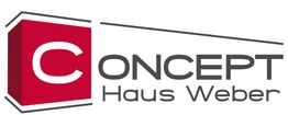 Logo: Roter Würfel mit weißem "C" und schwarzer Schrift "CONCEPT Haus Weber".