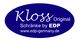 Blaues Logo mit Text: "Kloss Original, Schränke by EDP, www.edp-germany.de".