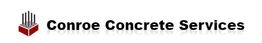 Logo of Conroe Concrete Services with a red and black abstract building icon on the left.