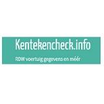 Logo van Kentekencheck.info met de tekst "RDW voertuig gegevens en meer" op een groene achtergrond.