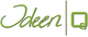 Schriftzug "Ideen" in Grün, daneben ein stilisierter Zeichenblock.