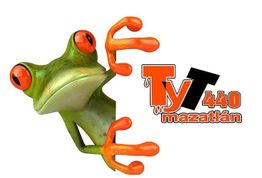 Rana verde con ojos y patas naranjas junto al texto "TyT 440 Mazatlán".