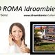 Donna sorridente al telefono, logo Idroambiente, camion per spurgo; testo sull'immagine relativo.