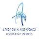 Azure Palm Hot Springs logo with stylized blue "A" and palm frond.