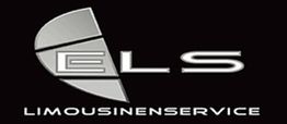 Schwarzes Logo mit den Buchstaben "ELS" und dem Text "Limousinenservice" in Silber.