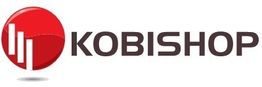 Ein rotes, rundes Logo mit Balkendiagramm und daneben der Schriftzug "KOBISHOP" in Schwarz.