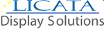 Logo mit dem Text "LICATA Display Solutions" und drei gelben Sternen links oben.