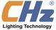 Logotipo de CHz Lighting Technology con letras naranjas y azules.