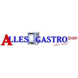 Logo mit Text "ALLES GASTRO GmbH" und einem Abbild eines Geräts in der Mitte.